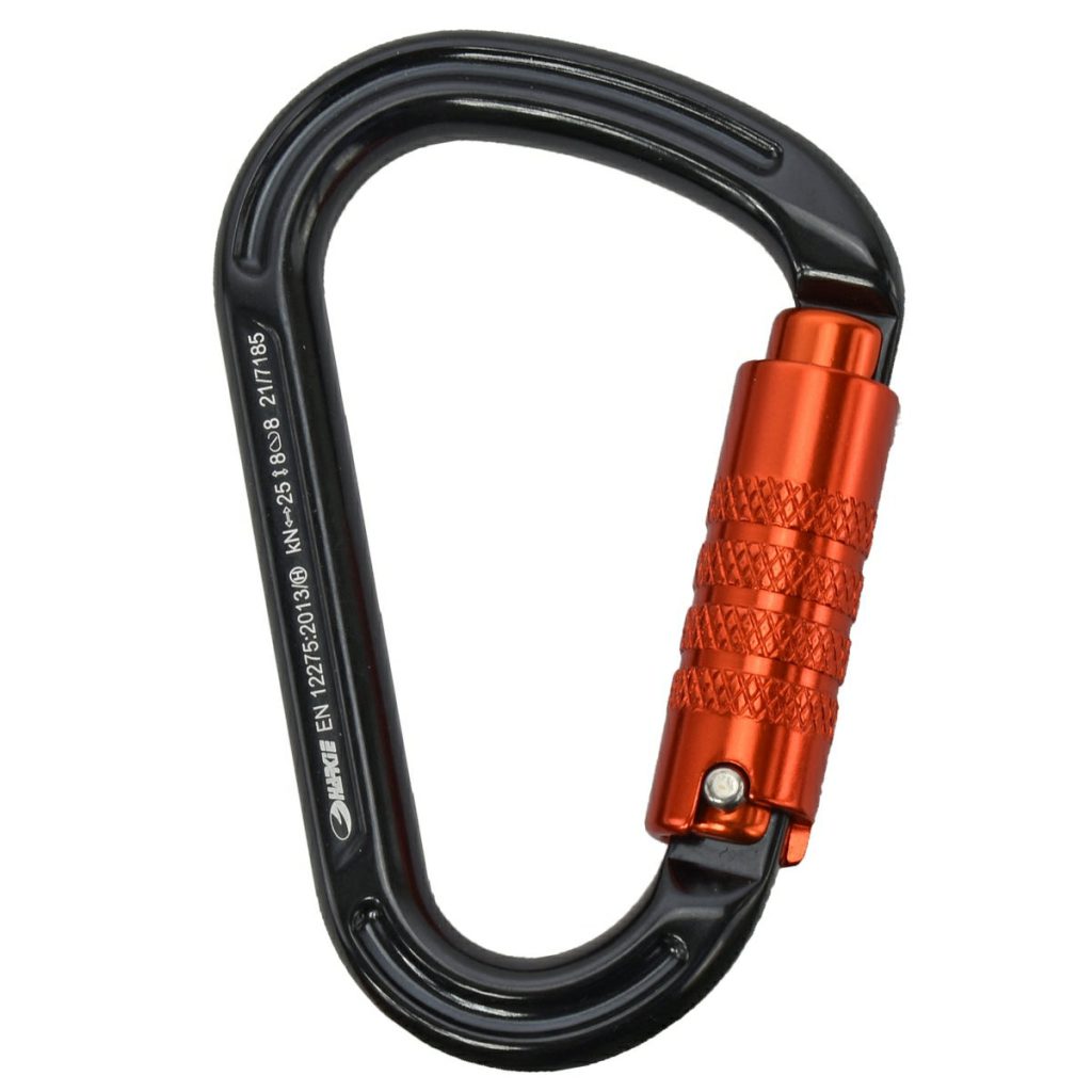 Harkie HMS Karabiner, 3 way locking, orange gate – Harkie Global Limited